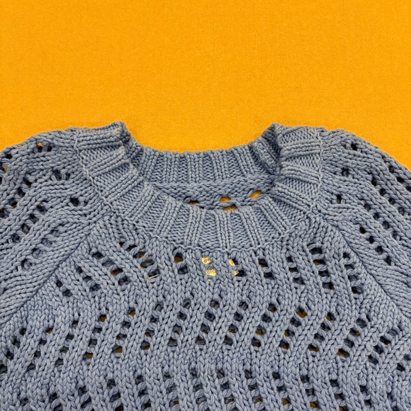 AE Open Knit Sweater Blue Size Large NWT - Picture 4 of 10